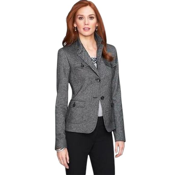 EUC Women's TALBOTS‎ Donegal Tweed Military Two Button Jacket Coat | Size 10p - Picture 1 of 8